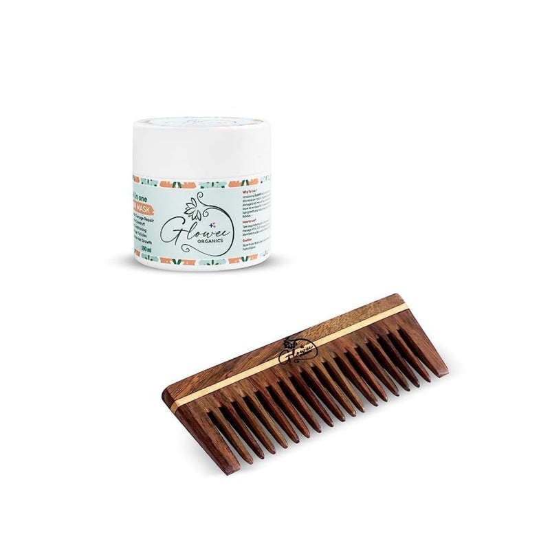 "Hair Care Duo: Mask & Sheesham Comb Combo"